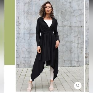 Taylor Jay Cardigan Wrap black modal Jersey open front 4-16 O/S